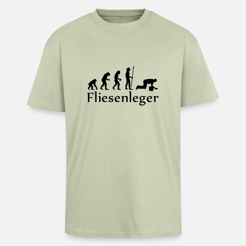 evolution_fliesenleger - Unisex Oversized Heavyweight T-shirt - soft salvia 