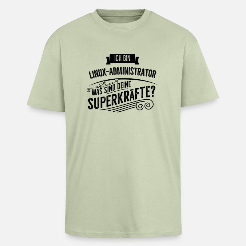 Linux Administrator - Oversized Heavyweight Unisex T-Shirt - Leichtes Salbeigrün 