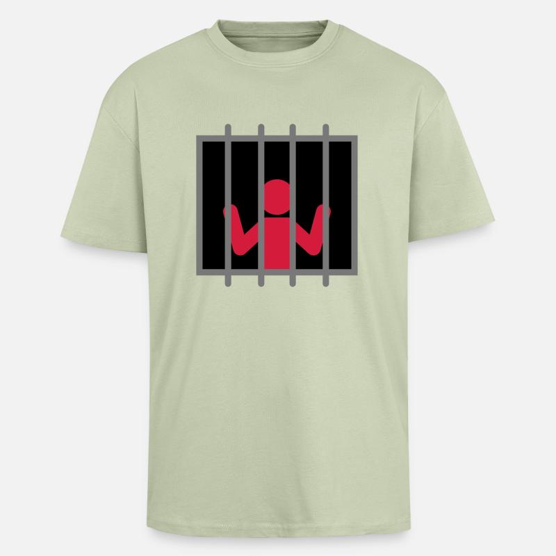 Captive Man - Oversized Heavyweight Unisex T-Shirt - Leichtes Salbeigrün 