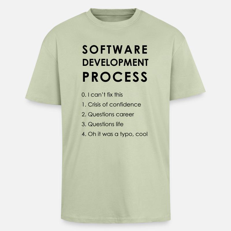 Software Development Process - Unisex Oversized Heavyweight T-shirt - soft salvia 