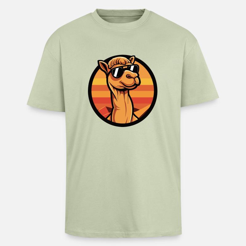 Kamel Comic Cool - Oversized Heavyweight Unisex T-Shirt - Leichtes Salbeigrün 