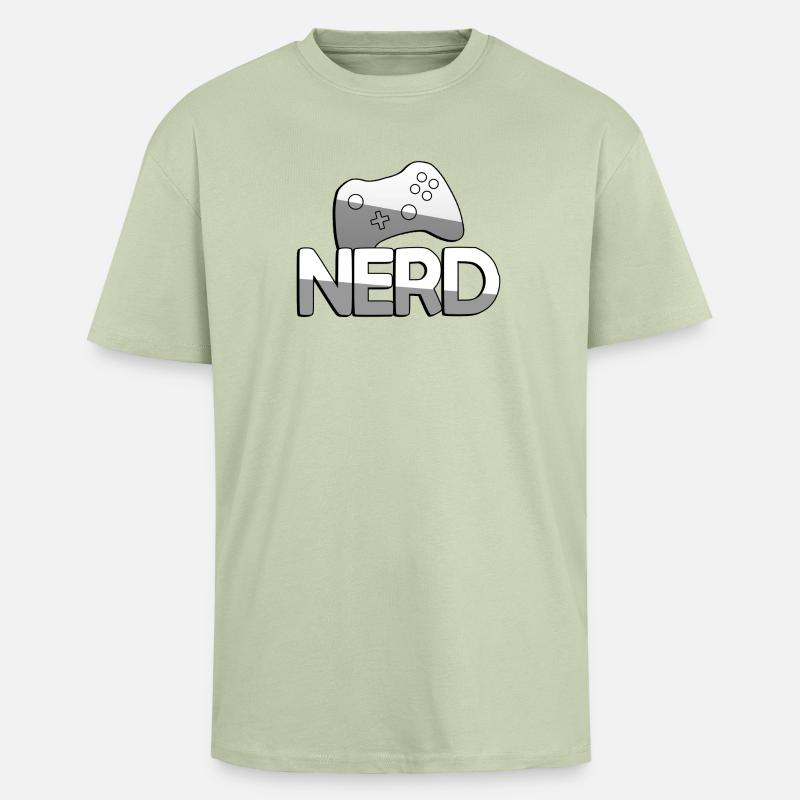 NERD + Controller - Gaming - Unisex Oversized Heavyweight T-shirt - soft salvia 
