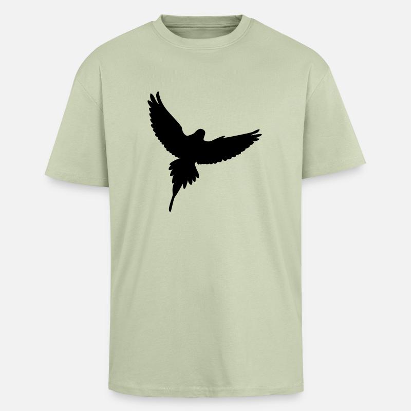 Vogel - Oversized Heavyweight Unisex T-Shirt - Leichtes Salbeigrün 