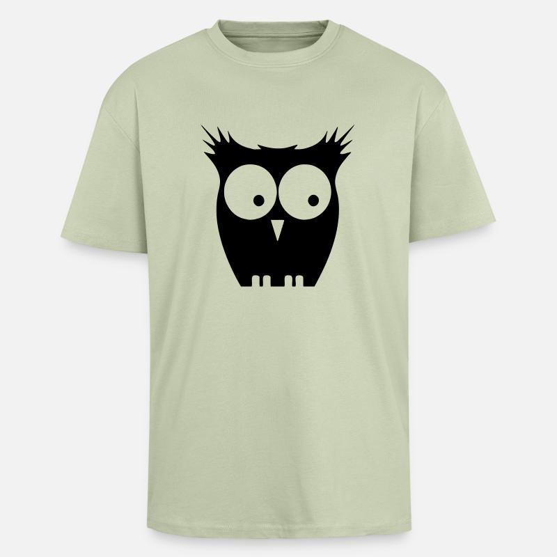 eule - Oversized Heavyweight Unisex T-Shirt - Leichtes Salbeigrün 