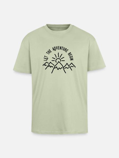 AD Let the Adventure Begin - Unisex Oversized Heavyweight T-shirt - soft salvia 