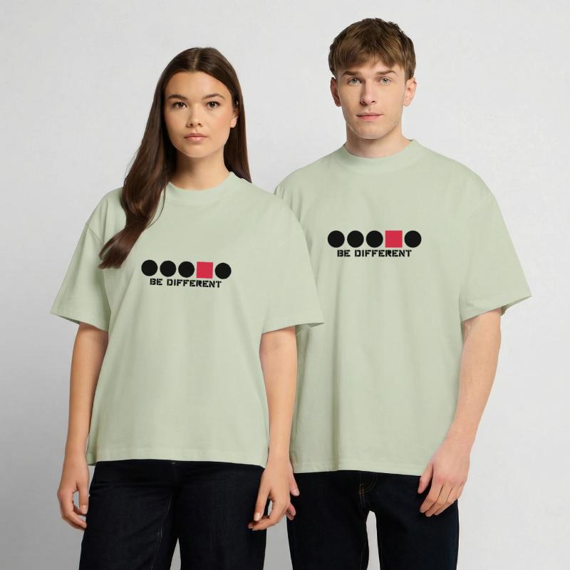 Rectangle circular shape Anders edges Angular Be D Unisex Oversized Heavyweight T-shirt
