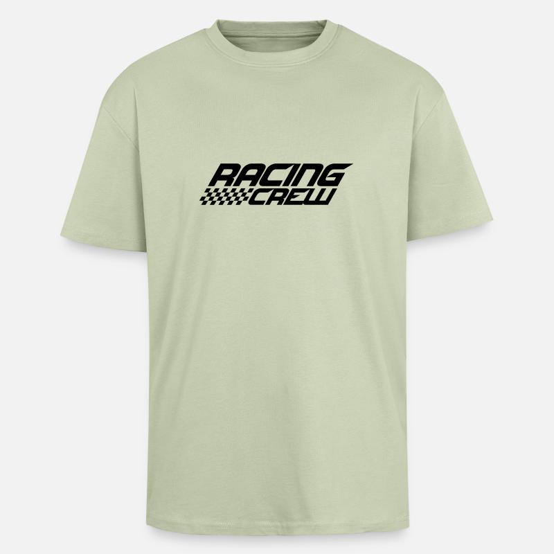 Conception de l'équipe de course - T-shirt unisexe oversize épais - vert sauge léger 