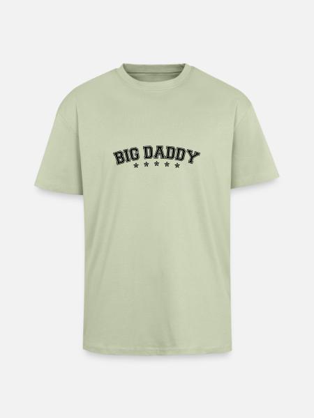 Father's day logo Big Daddy hero dad Vater - Unisex Oversized Heavyweight T-shirt - soft salvia 