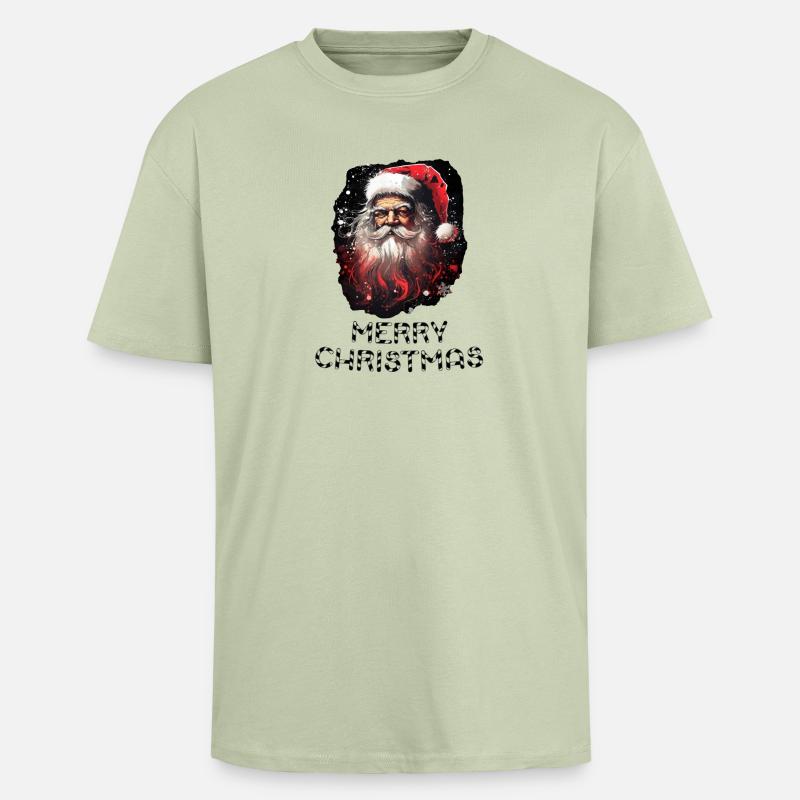 Weihnachtsmann - Marry Christmas - Oversized Heavyweight Unisex T-Shirt - Leichtes Salbeigrün