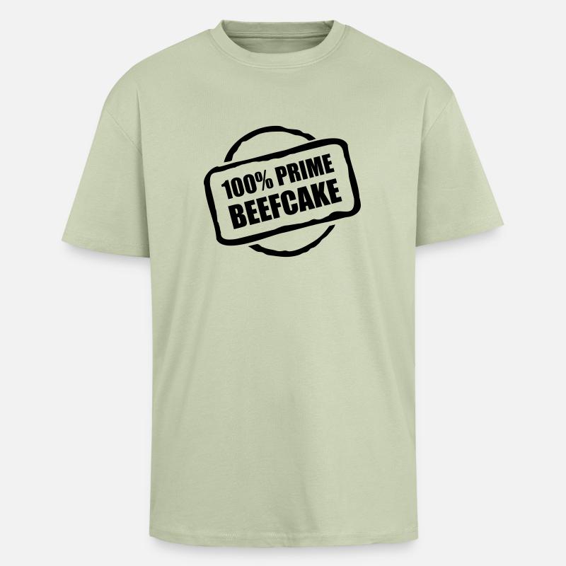 Prime Beefcake - Oversized Heavyweight Unisex T-Shirt - Leichtes Salbeigrün 