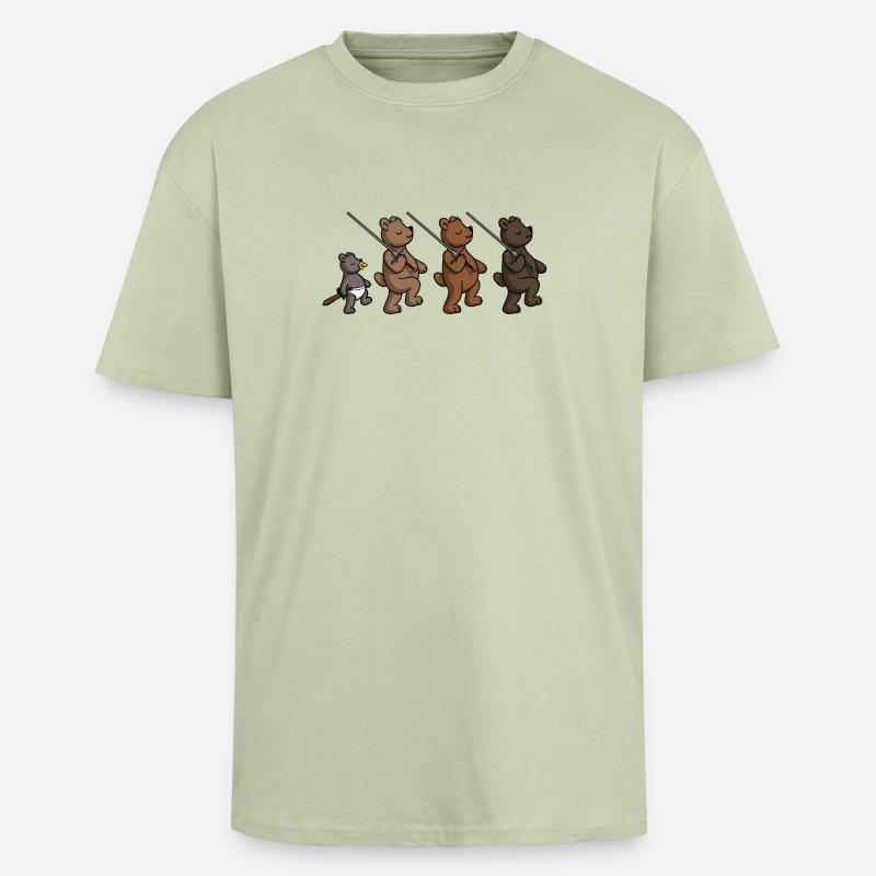 Schwerterbärchen - Oversized Heavyweight Unisex T-Shirt - Leichtes Salbeigrün 
