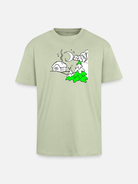 Winter - Oversized Heavyweight Unisex T-Shirt - Leichtes Salbeigrün