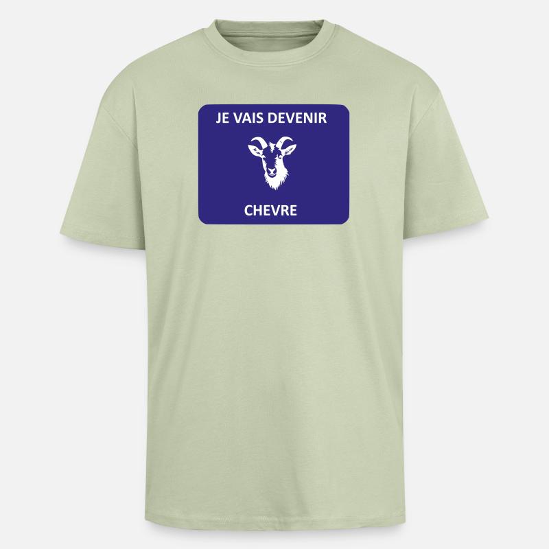 Ich werde eine Ziege - Oversized Heavyweight Unisex T-Shirt - Leichtes Salbeigrün 
