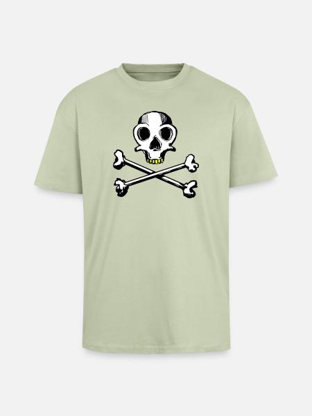 Skull and Bones 3c - Oversized Heavyweight Unisex T-Shirt - Leichtes Salbeigrün 