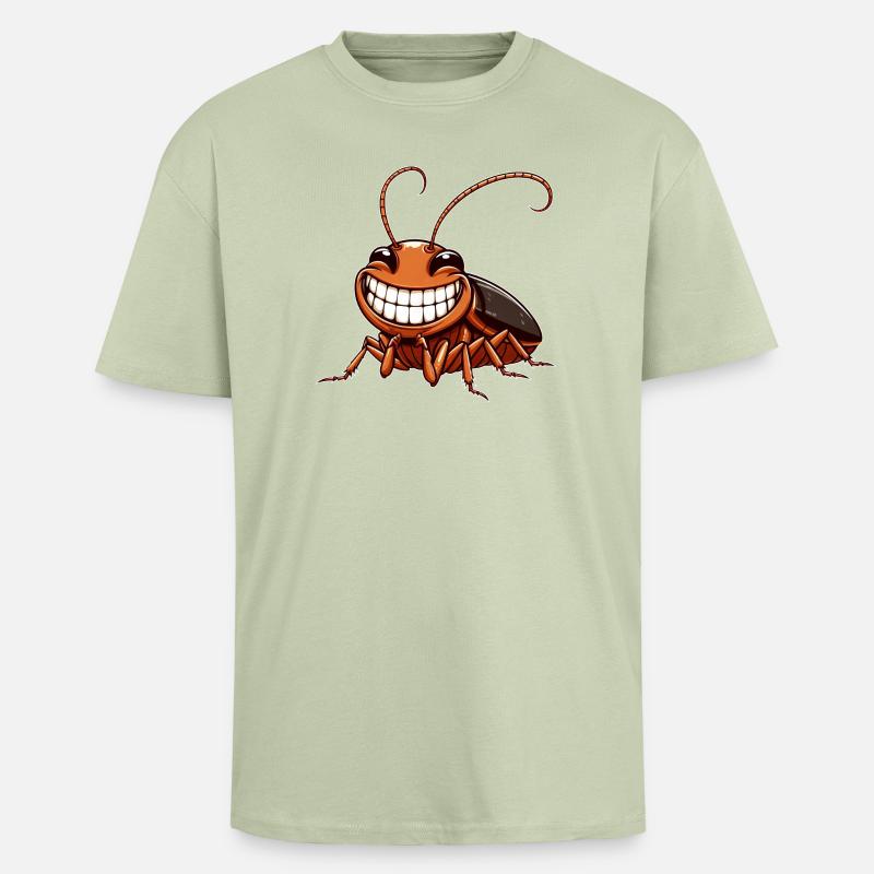 Cute Cockroach Cockroach Comic Cartoon - Unisex Oversized Heavyweight T-shirt - soft salvia