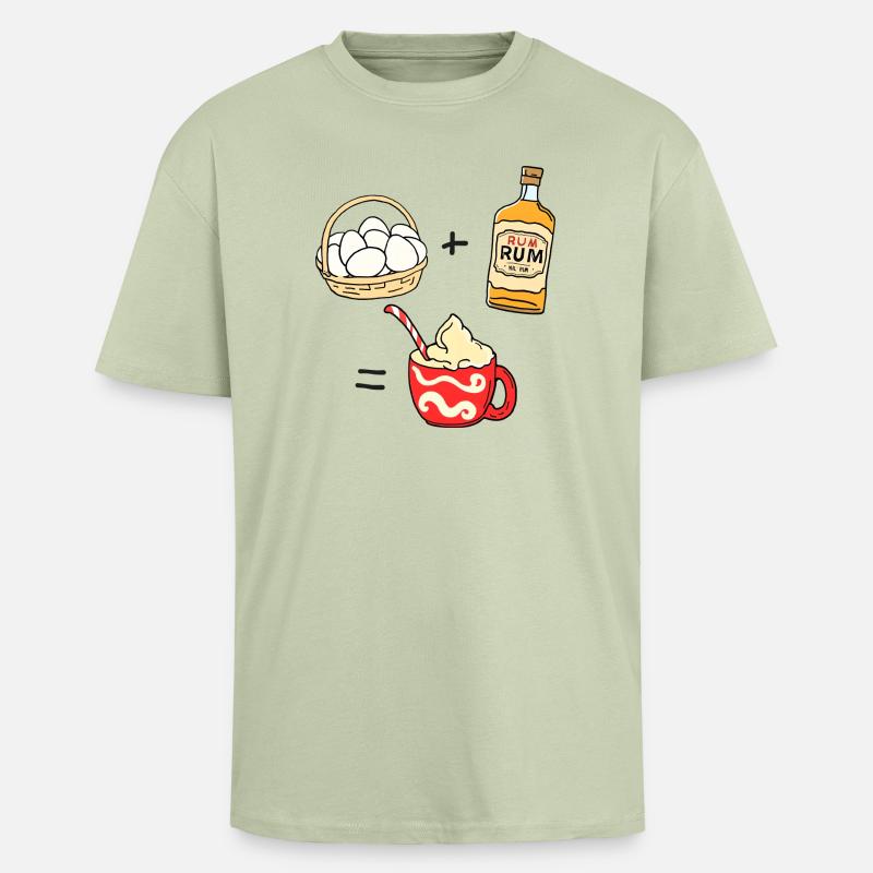 Eierpunsch - Oversized Heavyweight Unisex T-Shirt - Leichtes Salbeigrün