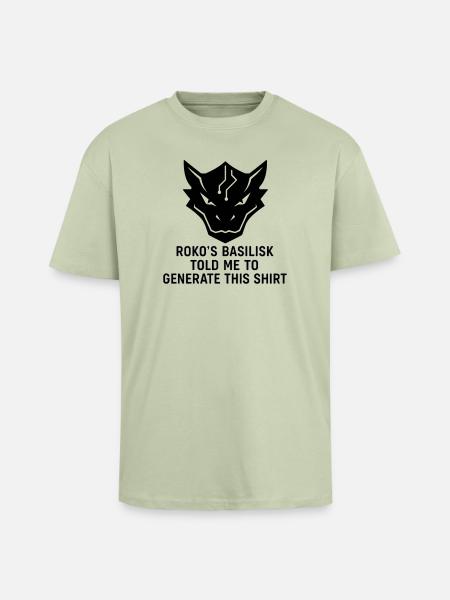 Generated by the Basilisk - Unisex Oversized Heavyweight T-shirt - soft salvia