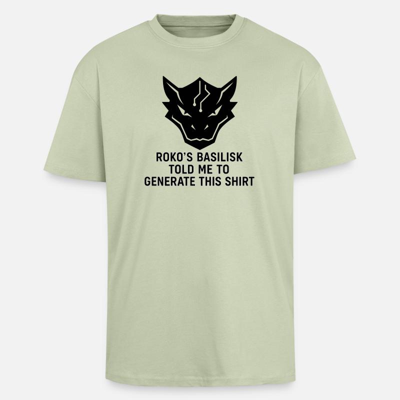 Généré par le Basilic - T-shirt unisexe oversize épais - vert sauge léger 