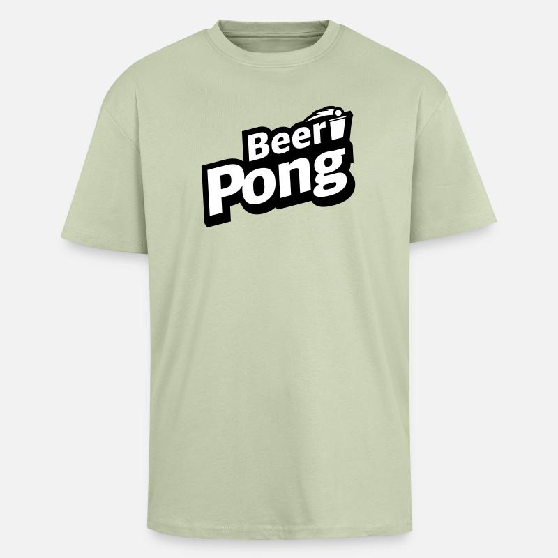 Beer Pong Logo mit Becher - Oversized Heavyweight Unisex T-Shirt - Leichtes Salbeigrün 