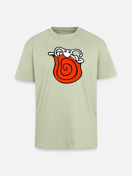 Snail shell snail hides cute shy - Unisex Oversized Heavyweight T-shirt - soft salvia