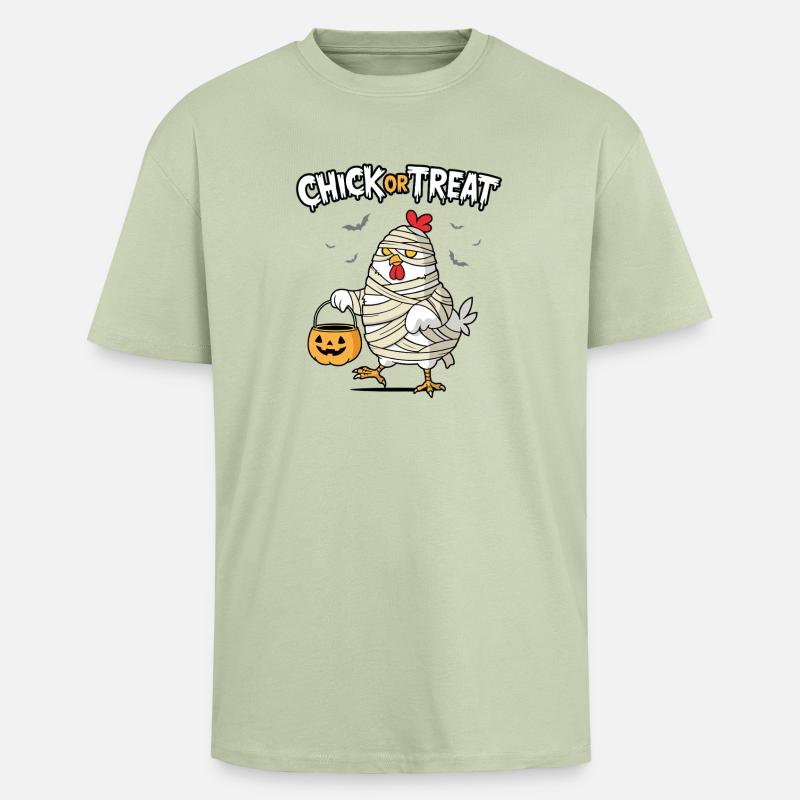 Küken oder Leckerli - Oversized Heavyweight Unisex T-Shirt - Leichtes Salbeigrün 