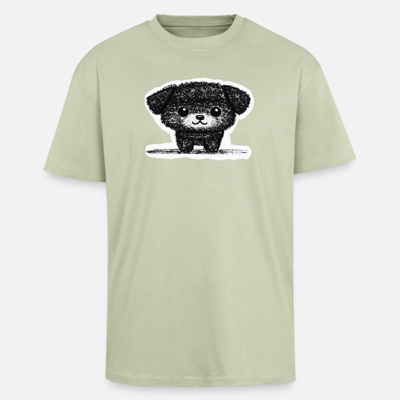 Winziges Hündchen (Grau) - Oversized Heavyweight Unisex T-Shirt - Leichtes Salbeigrün 