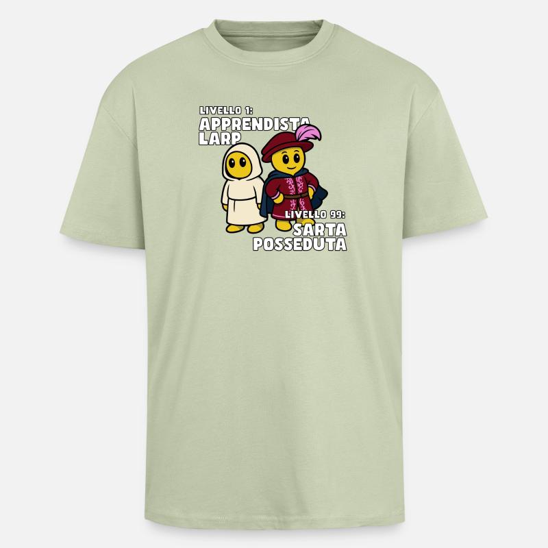 Couturière possédée – LARP Evolution - T-shirt unisexe oversize épais - vert sauge léger 