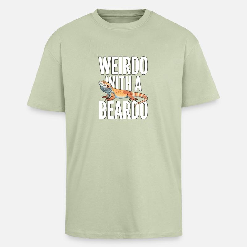 Un Drôle avec un Beardo - T-shirt unisexe oversize épais - vert sauge léger