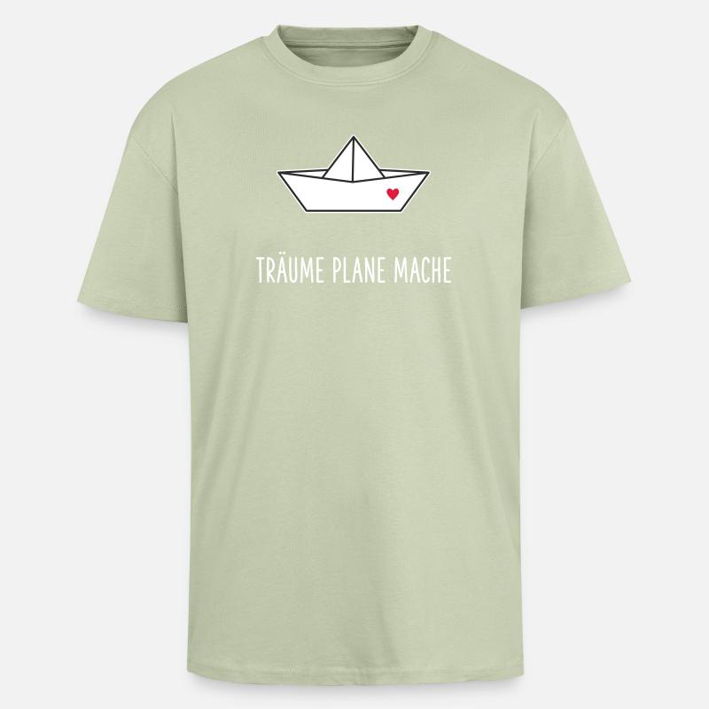 Träume Plane Mache Boot Herz - Oversized Heavyweight Unisex T-Shirt - Leichtes Salbeigrün 