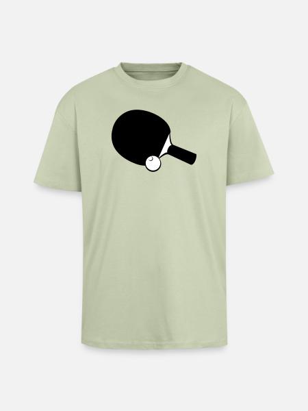 Raquettes de tennis de table - T-shirt unisexe oversize épais - vert sauge léger