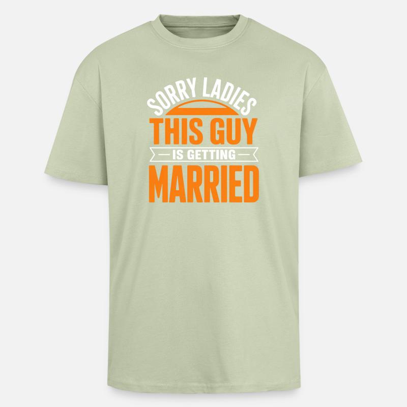 This Guy Is Getting Married - Unisex Oversized Heavyweight T-shirt - soft salvia 