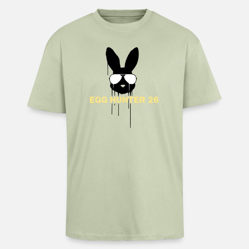 Egg Hunter 2026 Bunny Easter - Unisex Oversized Heavyweight T-shirt - soft salvia 