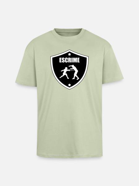 Fechtwappen: das Schild der Teilnehmer - Oversized Heavyweight Unisex T-Shirt - Leichtes Salbeigrün 