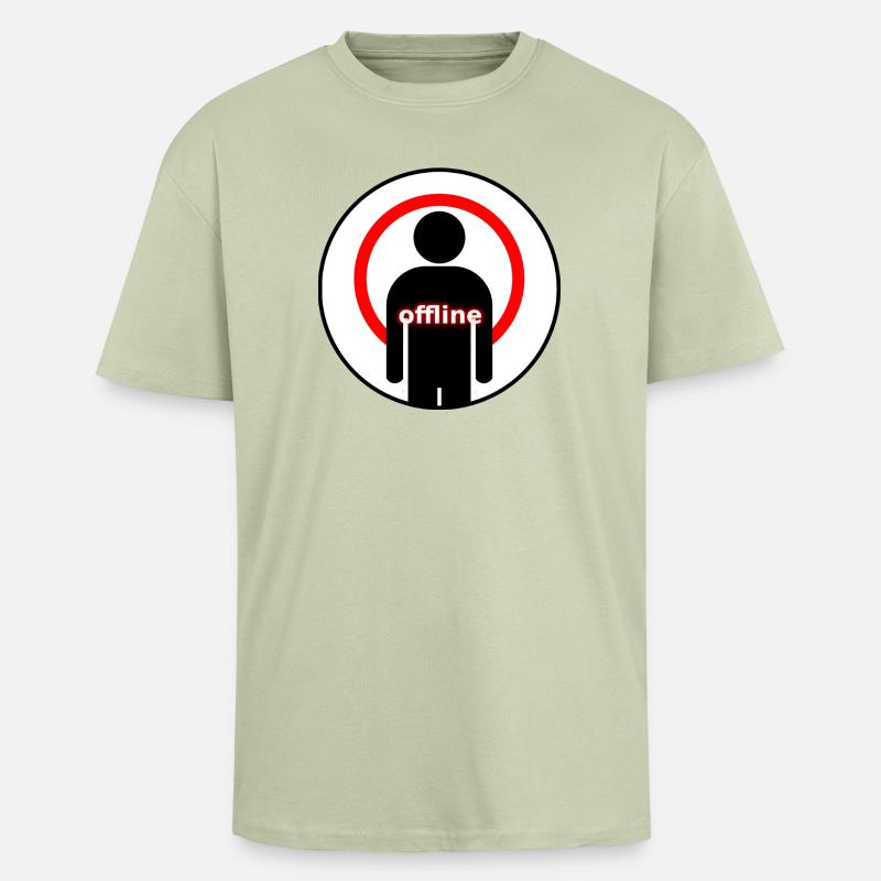 Offline Mode Introvert Signal Lost - Oversized Heavyweight Unisex T-Shirt - Leichtes Salbeigrün 