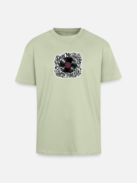 Dark Melodies Spin Forever - Unisex Oversized Heavyweight T-shirt - soft salvia