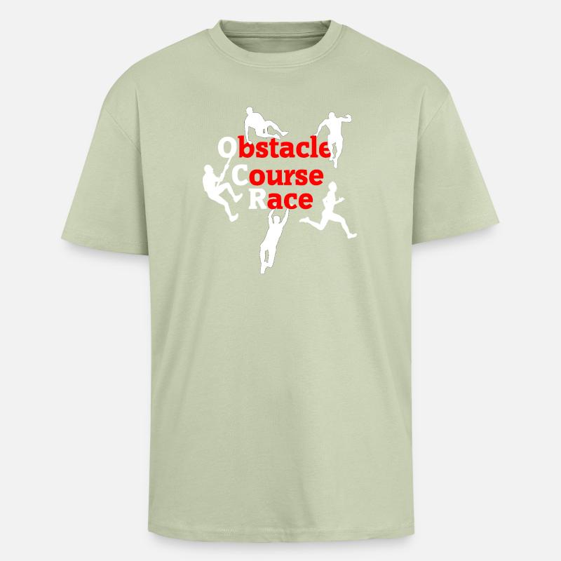 OCR Chaos – Conception d’actions d’obstacles - T-shirt unisexe oversize épais - vert sauge léger 