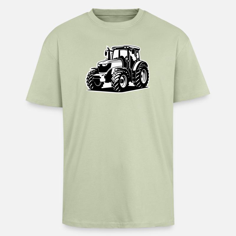 Traktor / Trecker / Schlepper (2-farbig) - Oversized Heavyweight Unisex T-Shirt - Leichtes Salbeigrün 