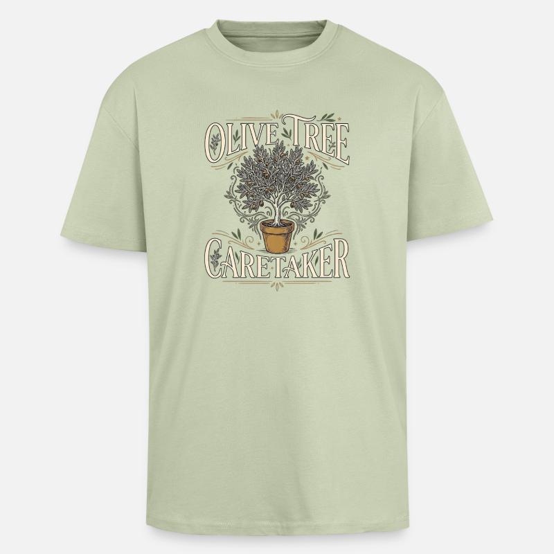 Olive Tree - Oversized Heavyweight Unisex T-Shirt - Leichtes Salbeigrün 