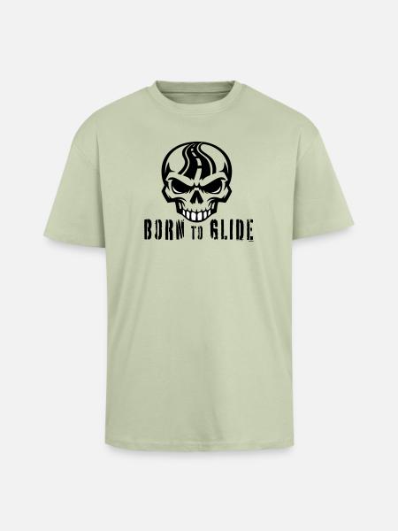Né pour planer - T-shirt unisexe oversize épais - vert sauge léger