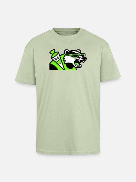 Badger Schoolbag Mascot - Unisex Oversized Heavyweight T-shirt - soft salvia