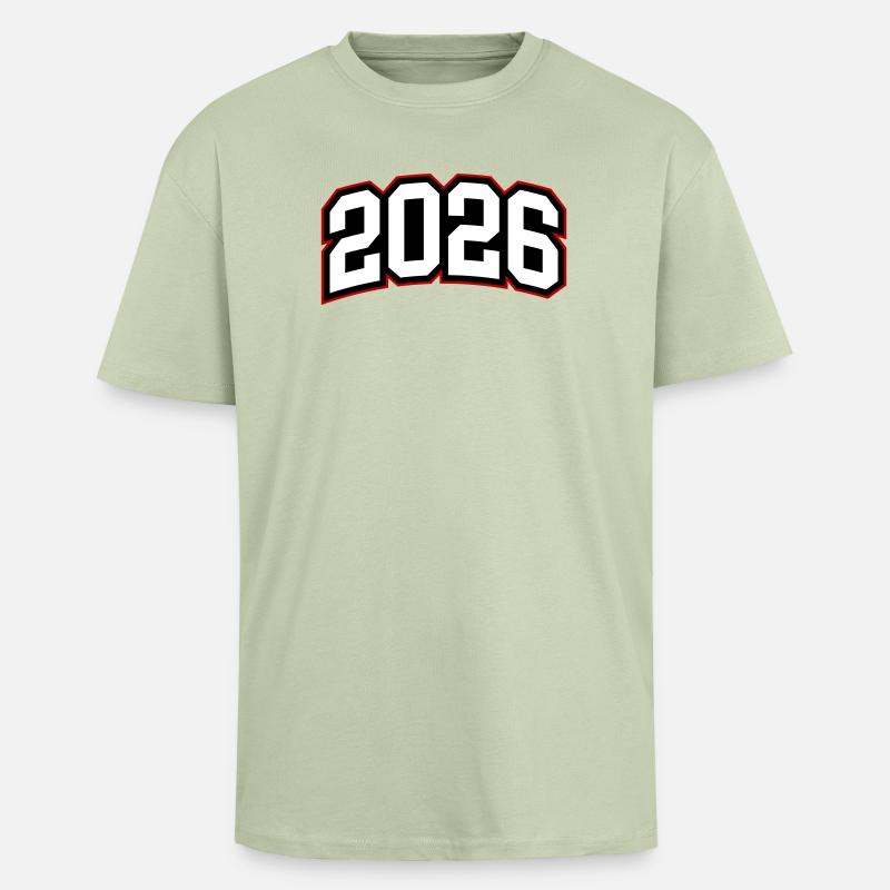 2026 år - Unisex oversized t-shirt i kraftig kvalitet - ljus salviagrön