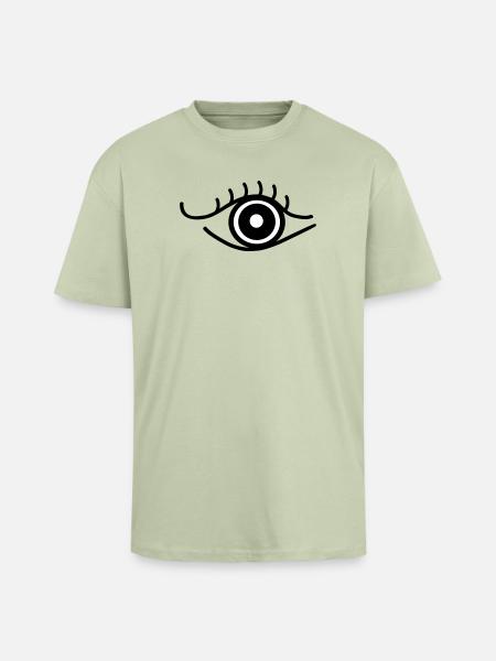 Auge_sw - Oversized Heavyweight Unisex T-Shirt - Leichtes Salbeigrün 
