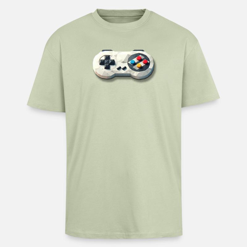 Retro Controller 16 Bit Gaming Nostalgie - Oversized Heavyweight Unisex T-Shirt - Leichtes Salbeigrün 