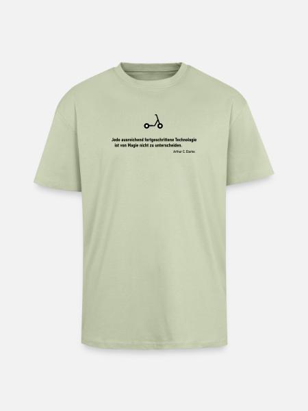 Technologie Magie Scooter - Oversized Heavyweight Unisex T-Shirt - Leichtes Salbeigrün
