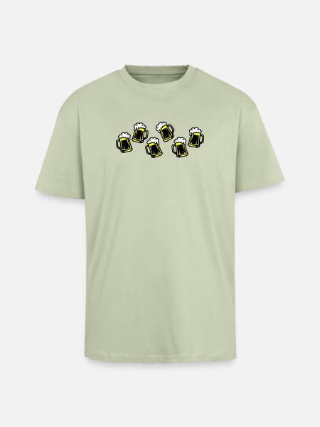 Beer Beer Glass Beer Mug - Unisex Oversized Heavyweight T-shirt - soft salvia