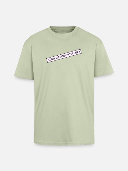 Noël à 100 % - T-shirt unisexe oversize épais - vert sauge léger 