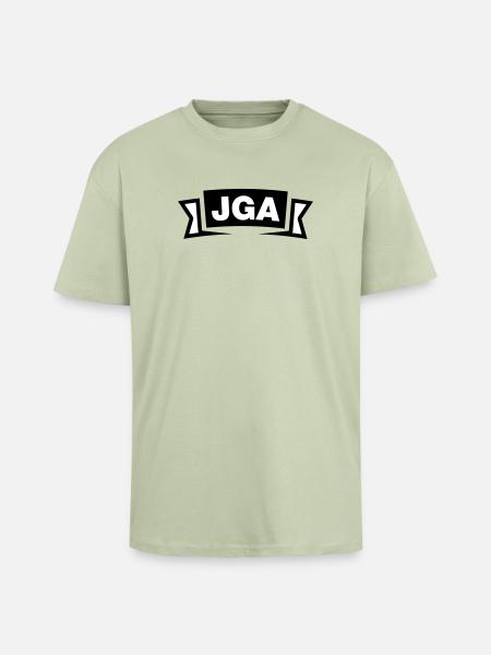 Bachelor Party Emblem / Logo - Unisex Oversized Heavyweight T-shirt - soft salvia 