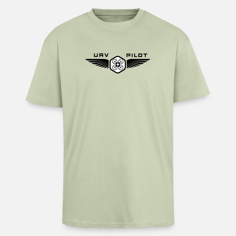 UAV PILOT1 - Oversized Heavyweight Unisex T-Shirt - Leichtes Salbeigrün 