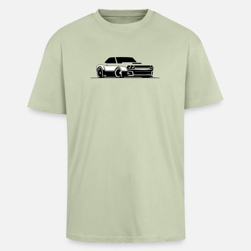 Challenger SRT Hellcat - Oversized Heavyweight Unisex T-Shirt - Leichtes Salbeigrün 