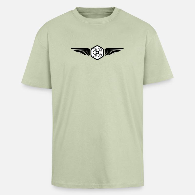 UAV PILOT - Oversized Heavyweight Unisex T-Shirt - Leichtes Salbeigrün